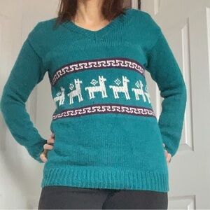 100% Alpaca Wool Teal Sweater